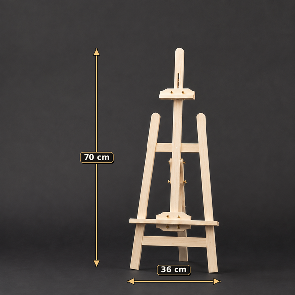Beech wood A-frame easel, 36 cm wide by 70 cm tall