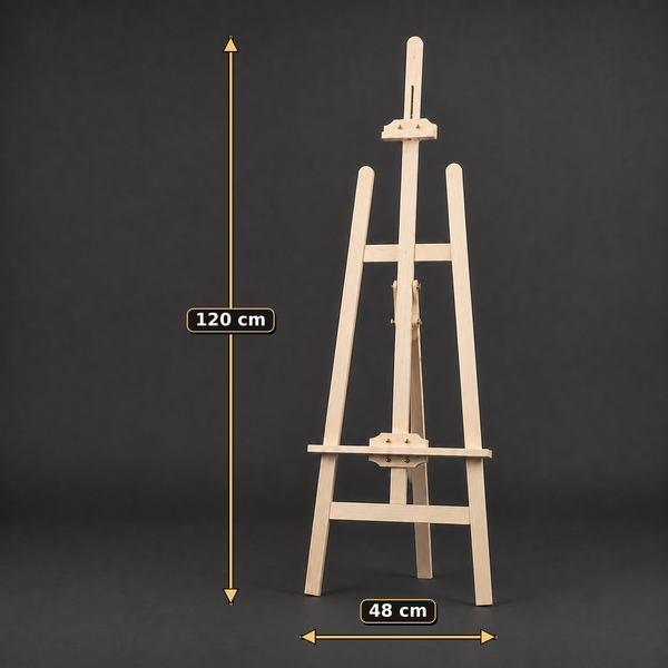 Beech wood A-frame easel, 48 cm wide by 120 cm tall