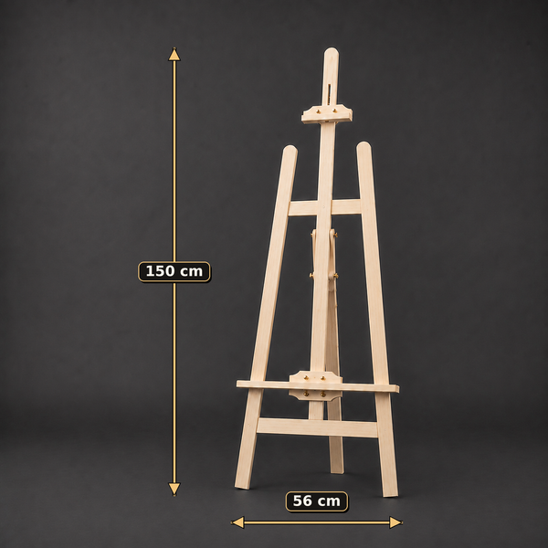 Beech wood A-frame easel, 56 cm wide by 150 cm tall