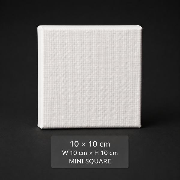 Stretched cotton canvas, 10 x 10 cm mini square