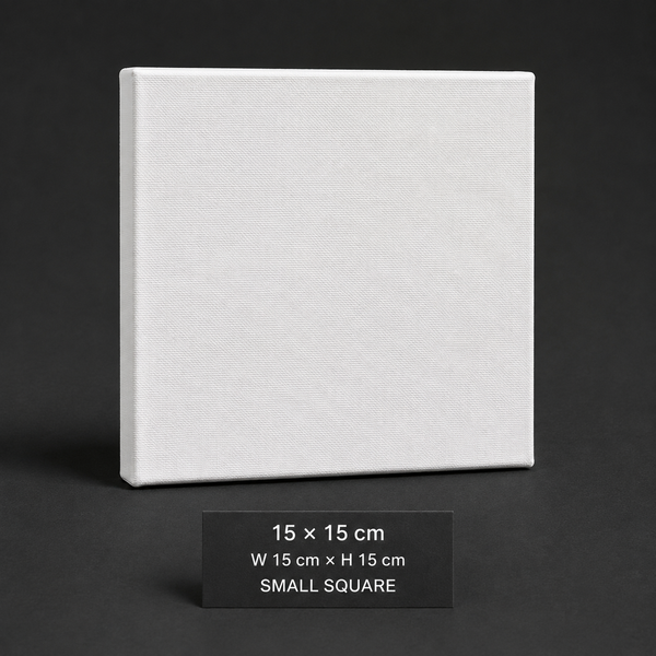 Stretched cotton canvas, 15 x 15 cm small square
