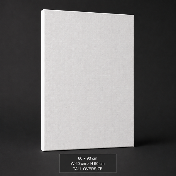 Stretched cotton canvas, 60 x 90 cm tall oversize