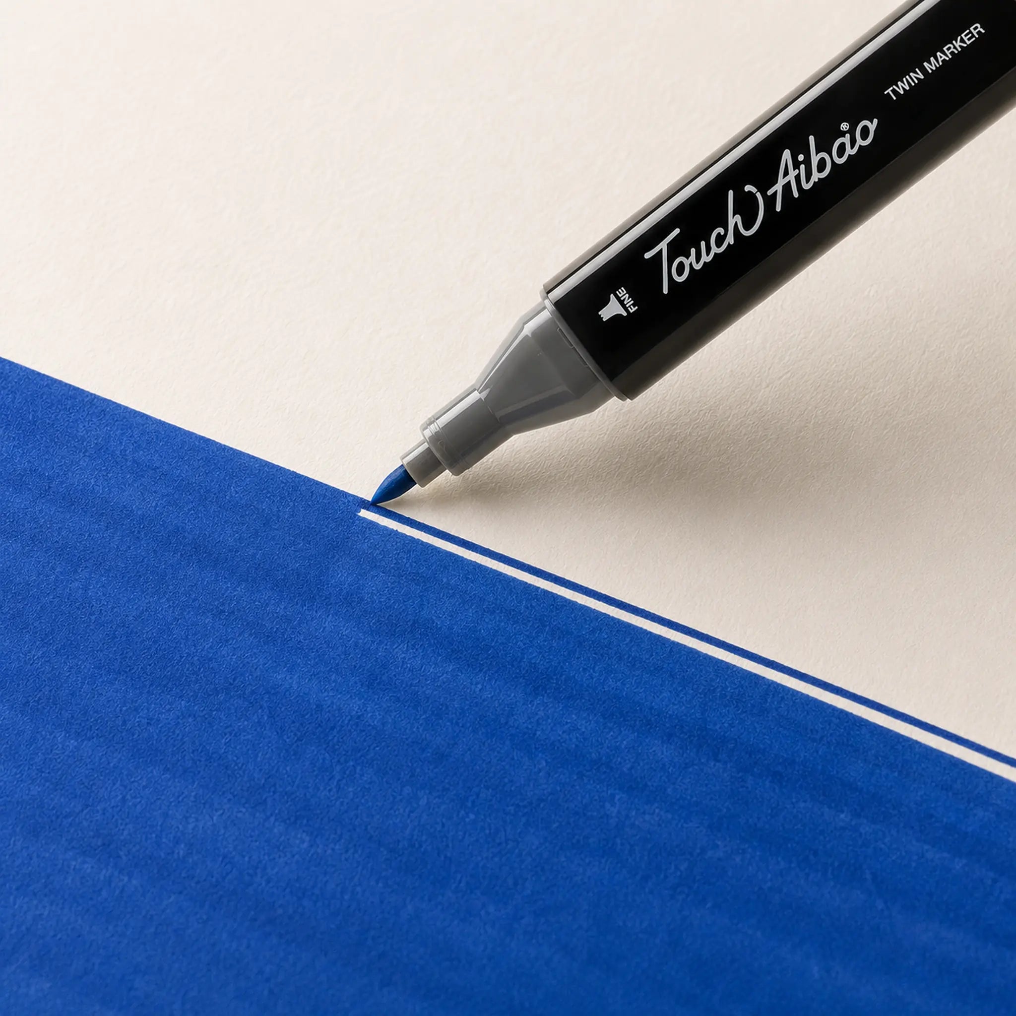 Fine bullet nib of a TOUCH alcohol marker drawing a crisp thin line without bleeding