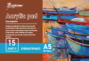 COLOURIVO acrylic pad in A5, 15 sheets at 250 GSM