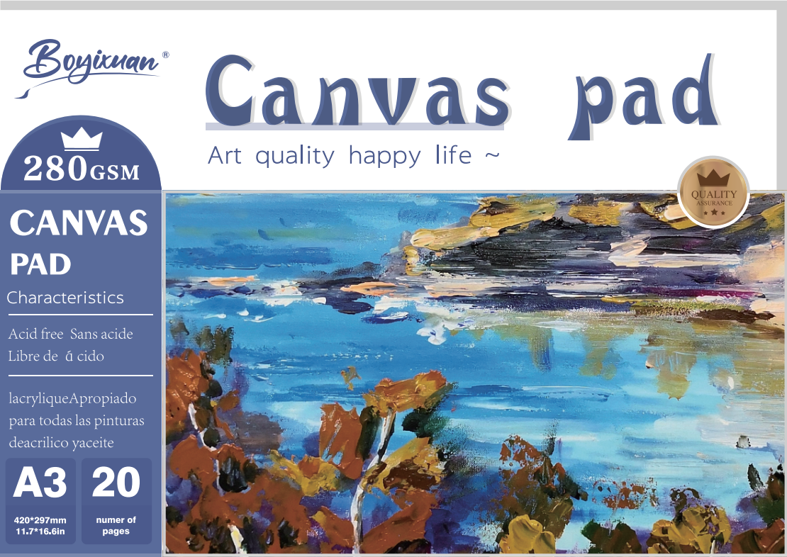 COLOURIVO canvas pad in A3, 20 sheets at 280 GSM