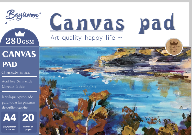 COLOURIVO canvas pad in A4, 20 sheets at 280 GSM