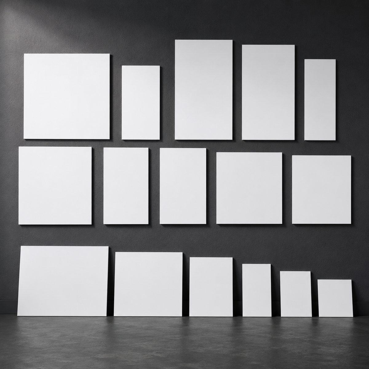 The drawing board range shown together on a dark studio background