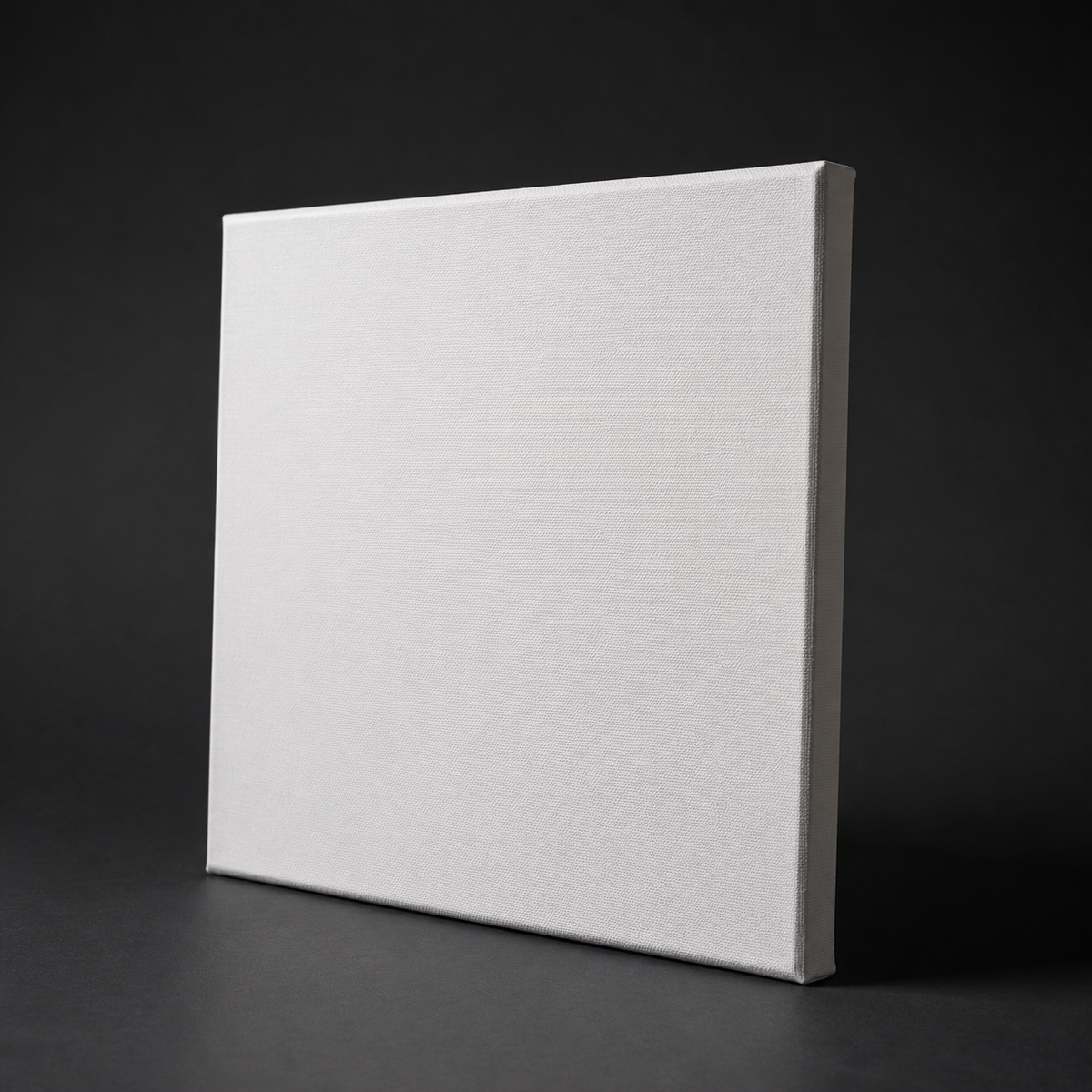 Stretched canvas at an angle showing the frame depth