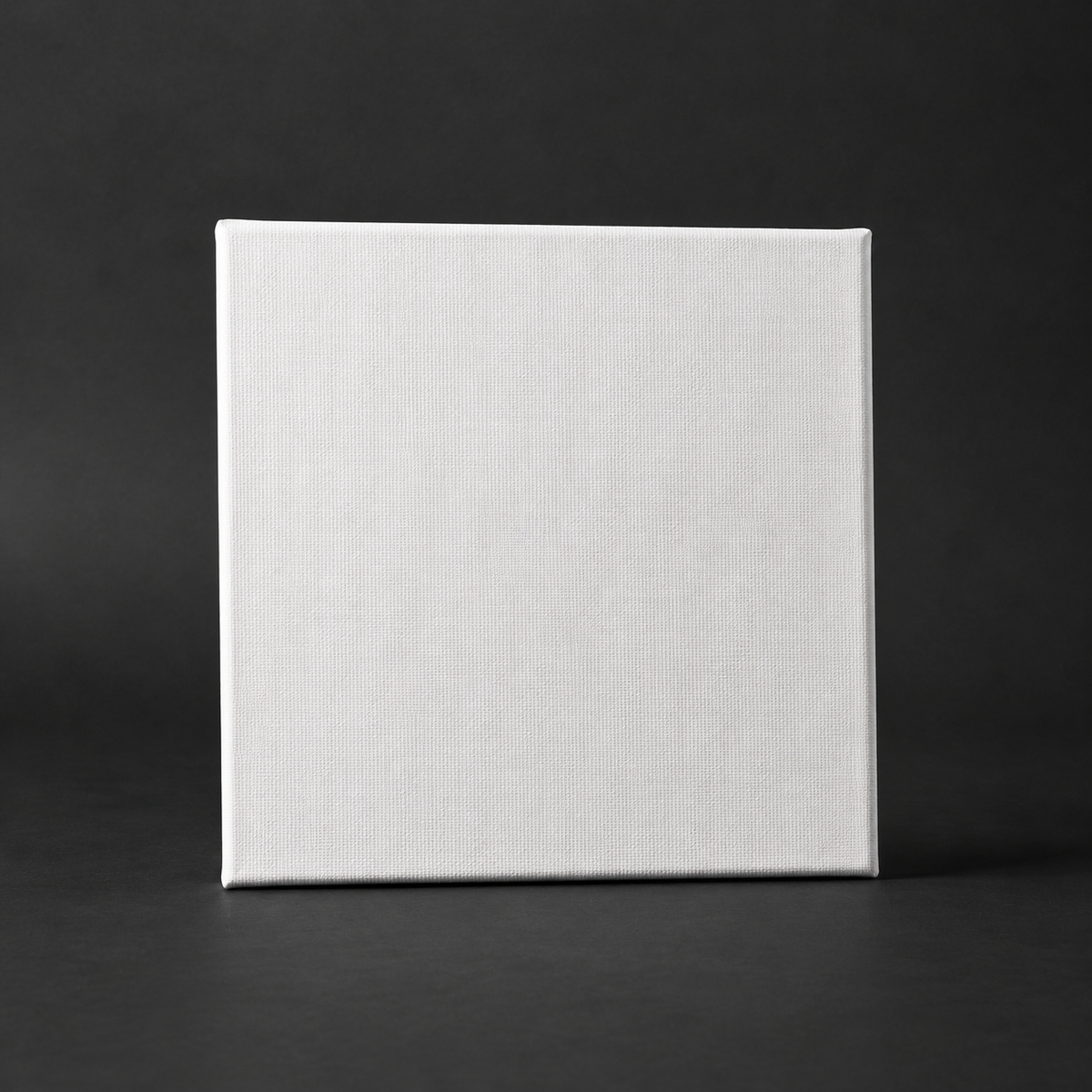 Stretched cotton canvas on a wooden frame, front view