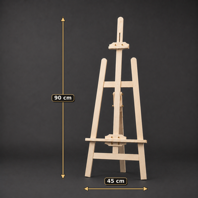 Beech wood A-frame easel, 45 cm wide by 90 cm tall