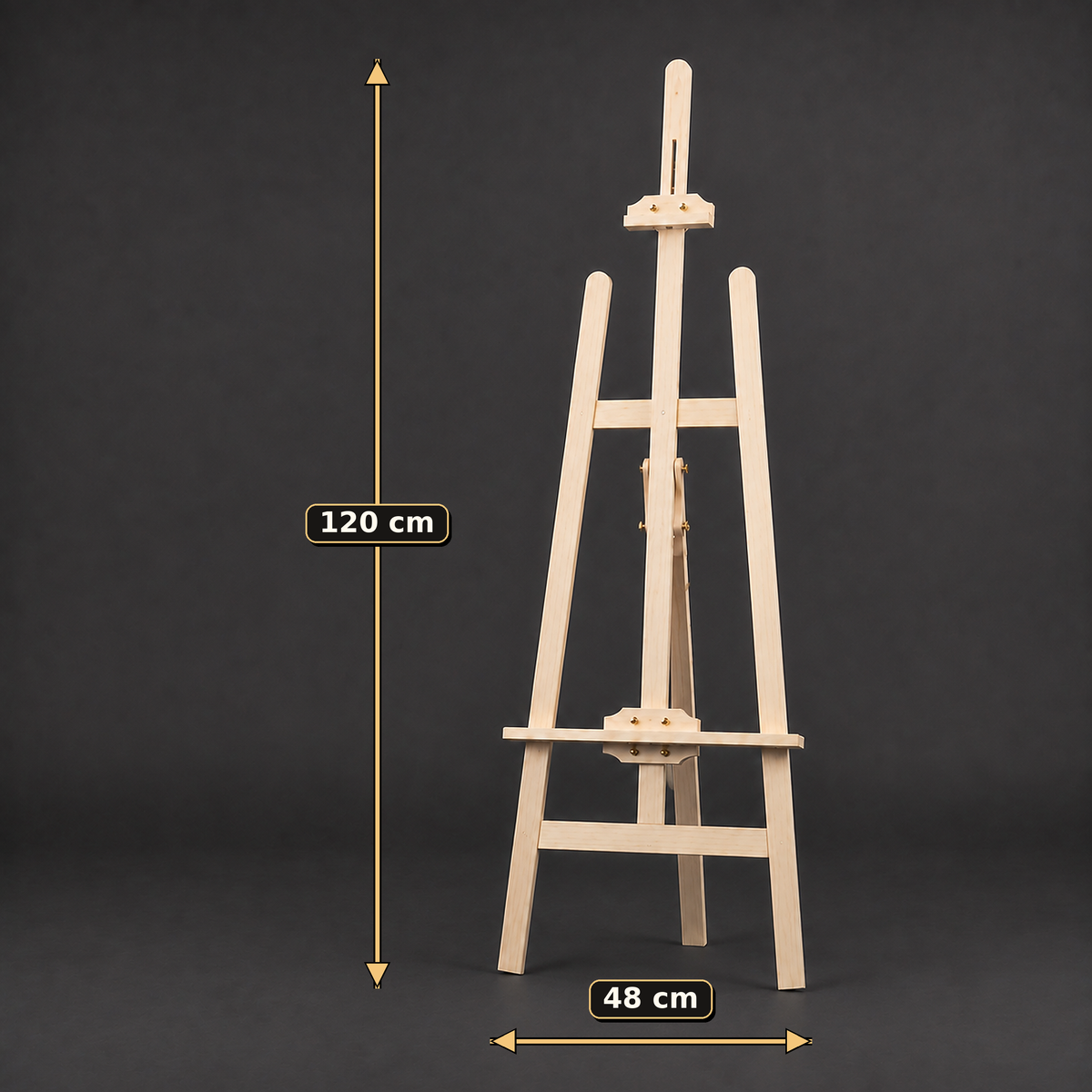 Beech wood A-frame easel, 48 cm wide by 120 cm tall