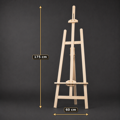 Beech wood A-frame easel, 60 cm wide by 175 cm tall