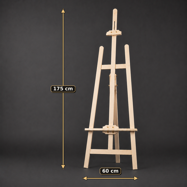 Beech wood A-frame easel, 60 cm wide by 175 cm tall