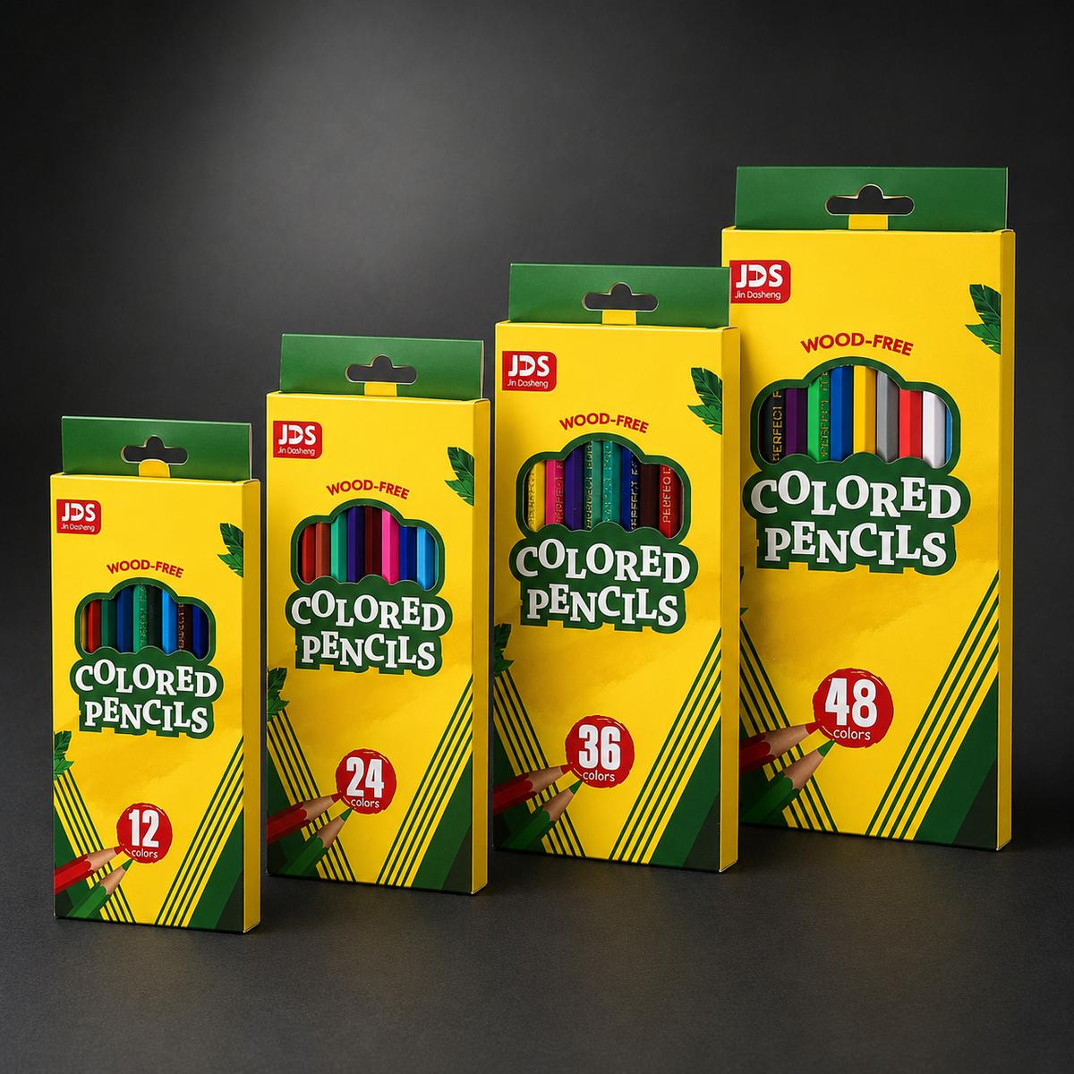 The wood-free coloured pencil range shown together