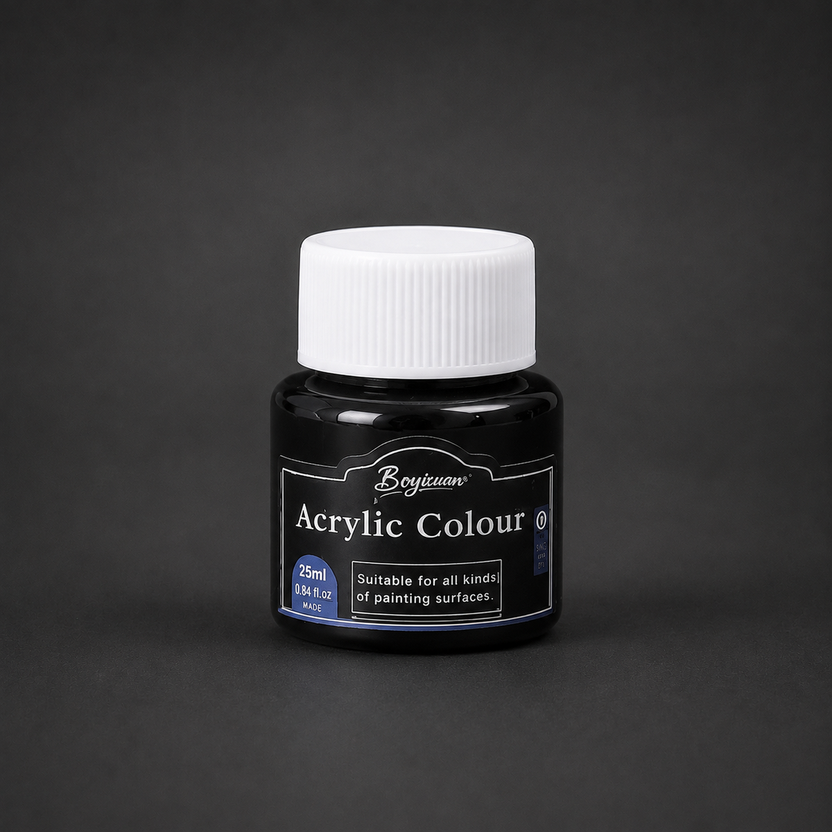 25 ml pot of acrylic colour, black
