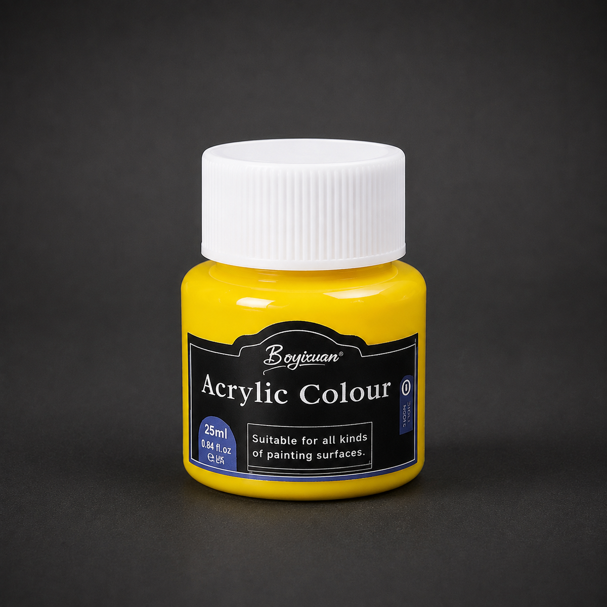 25 ml pot of acrylic colour, yellow