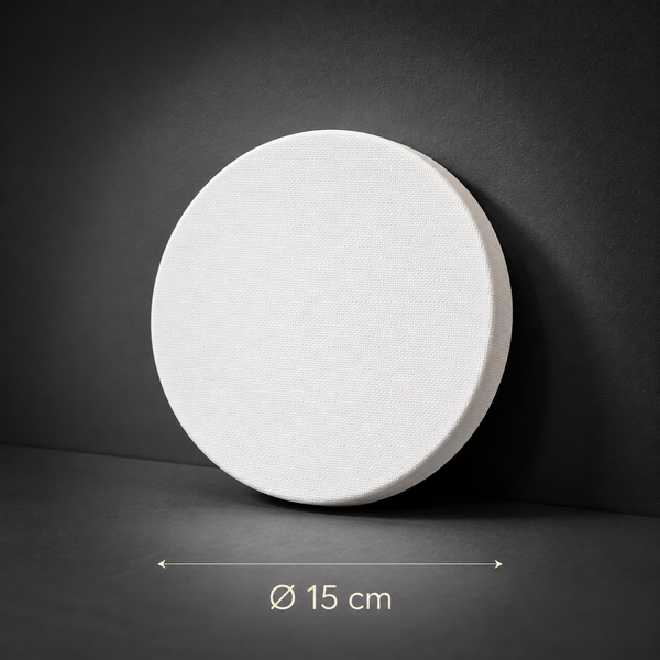Round stretched canvas, 15 cm diameter