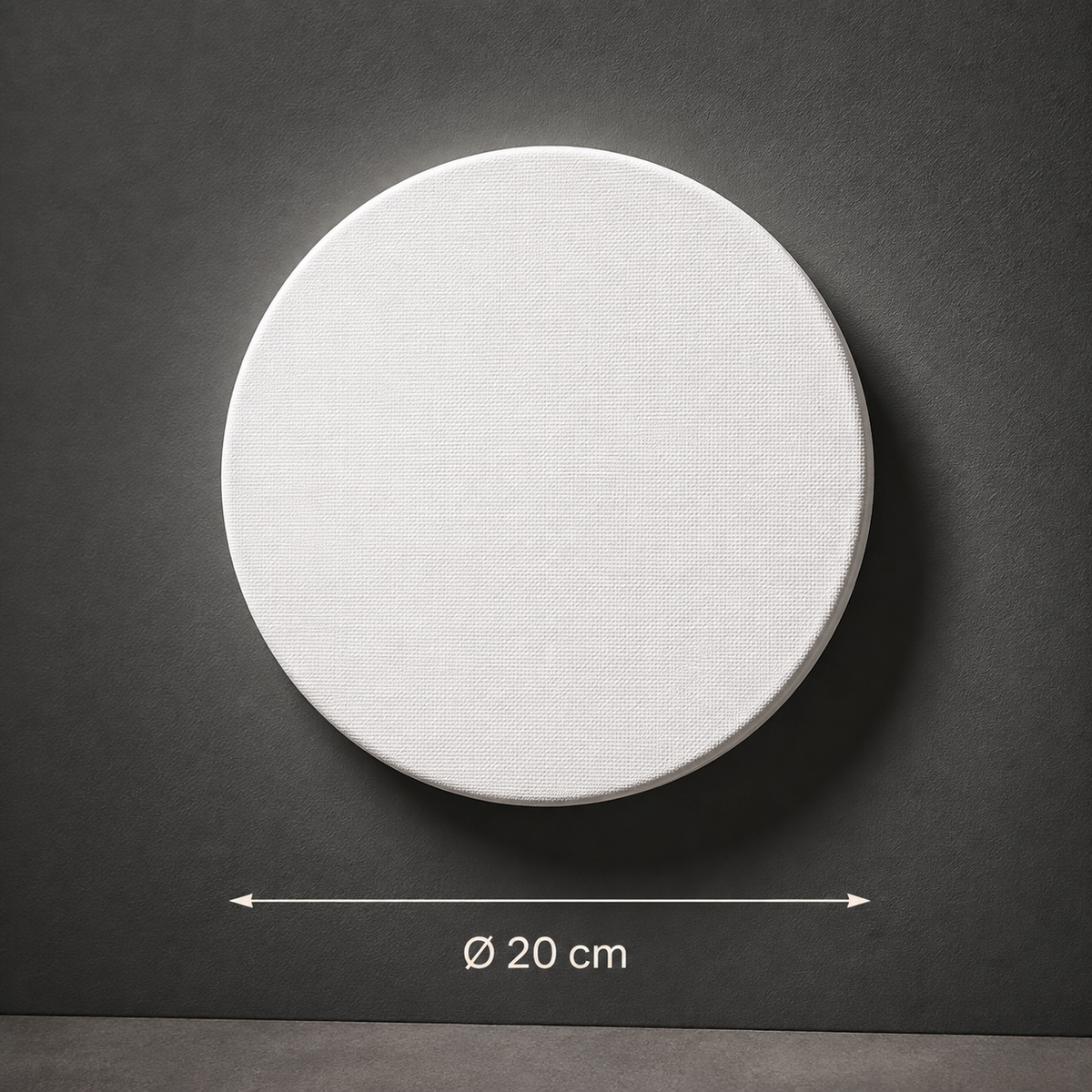 Round stretched canvas, 20 cm diameter