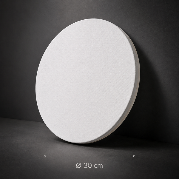 Round stretched canvas, 30 cm diameter