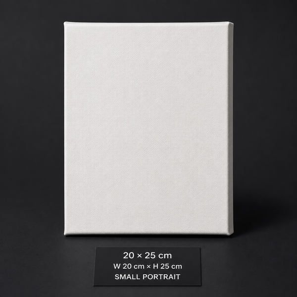 Stretched cotton canvas, 20 x 25 cm small portrait