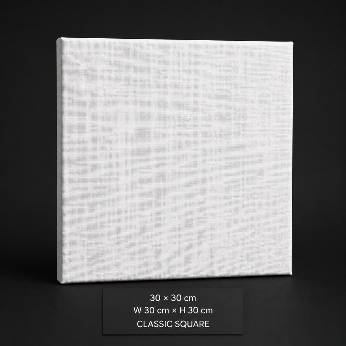 Stretched cotton canvas, 30 x 30 cm classic square
