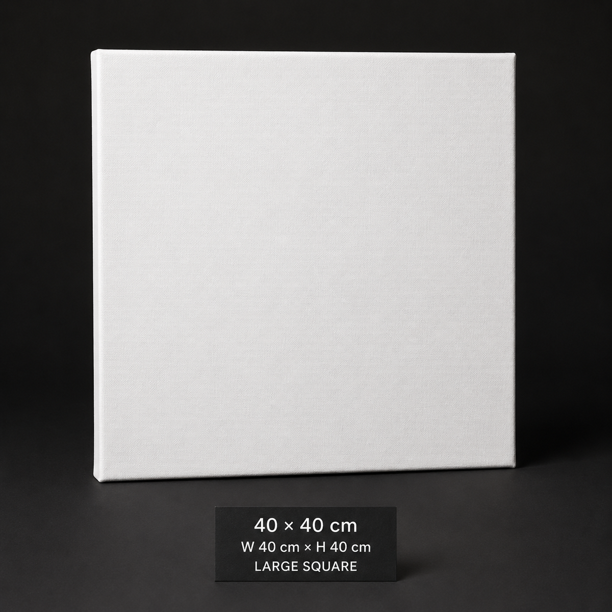 Stretched cotton canvas, 40 x 40 cm large square