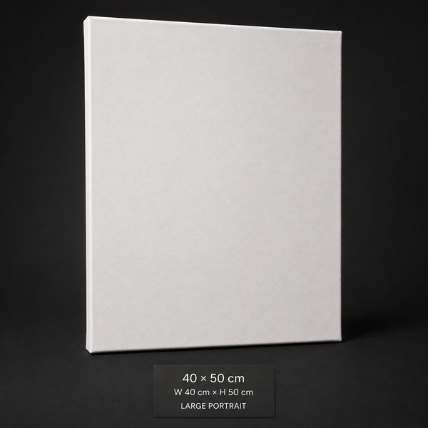 Stretched cotton canvas, 40 x 50 cm large portrait