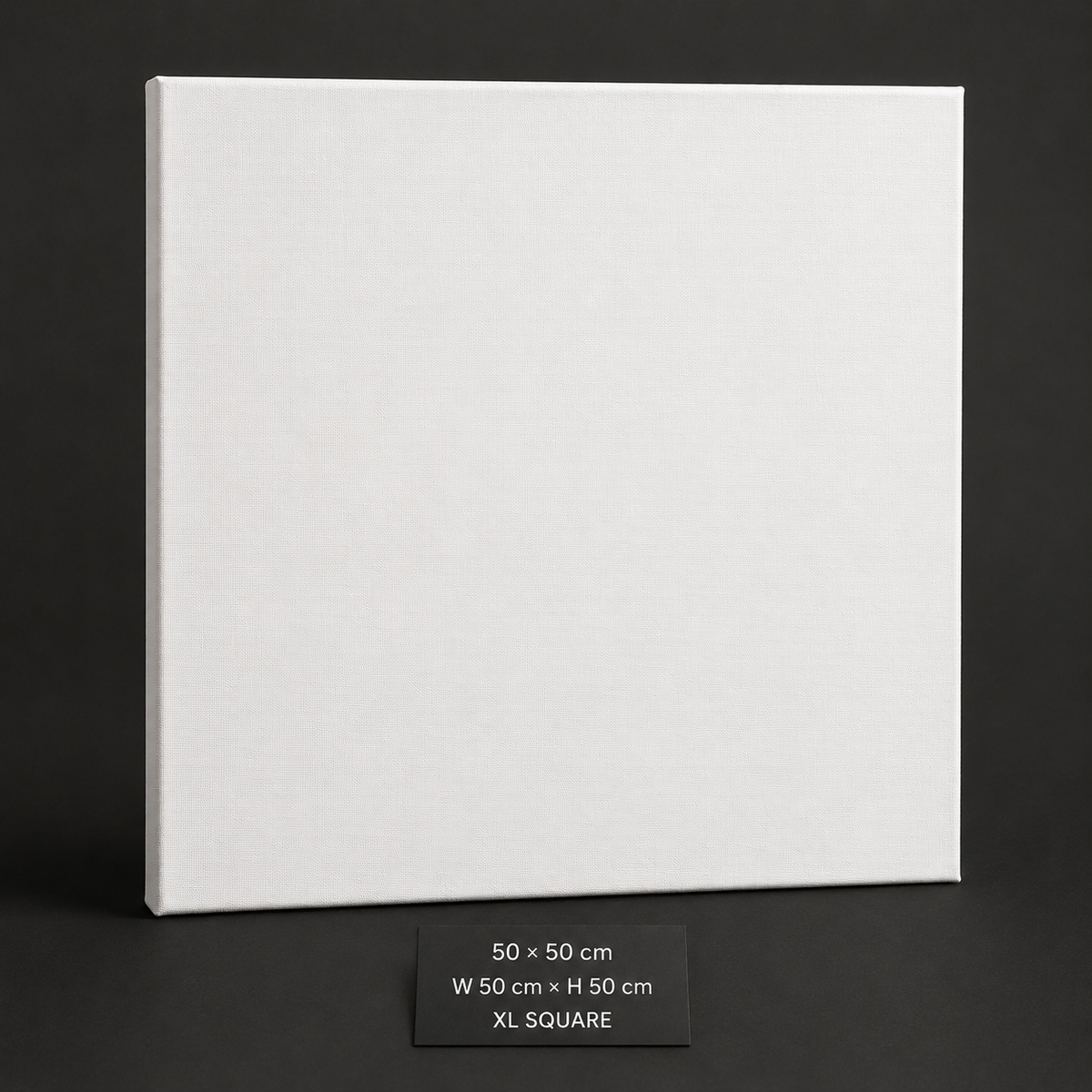 Stretched cotton canvas, 50 x 50 cm XL square