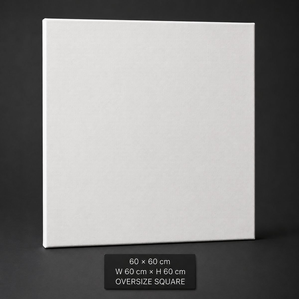 Stretched cotton canvas, 60 x 60 cm oversize square