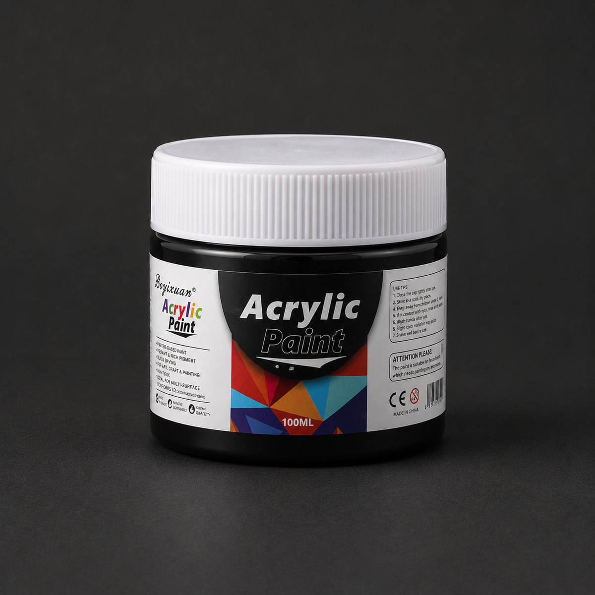 100 ml pot of acrylic paint, black