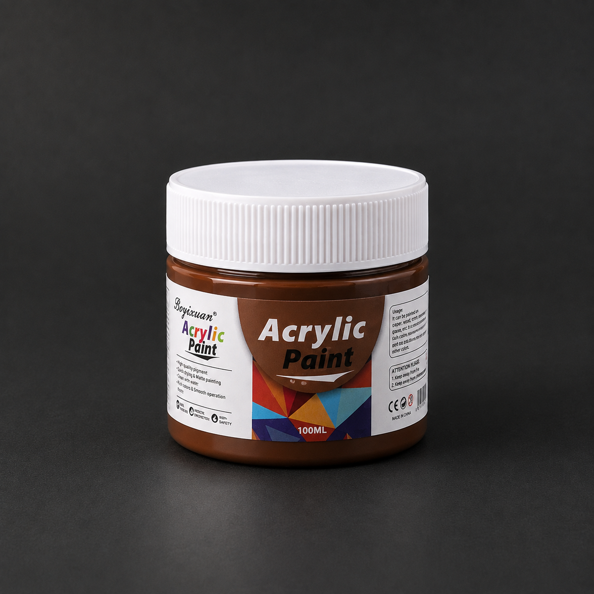 100 ml pot of acrylic paint, brown