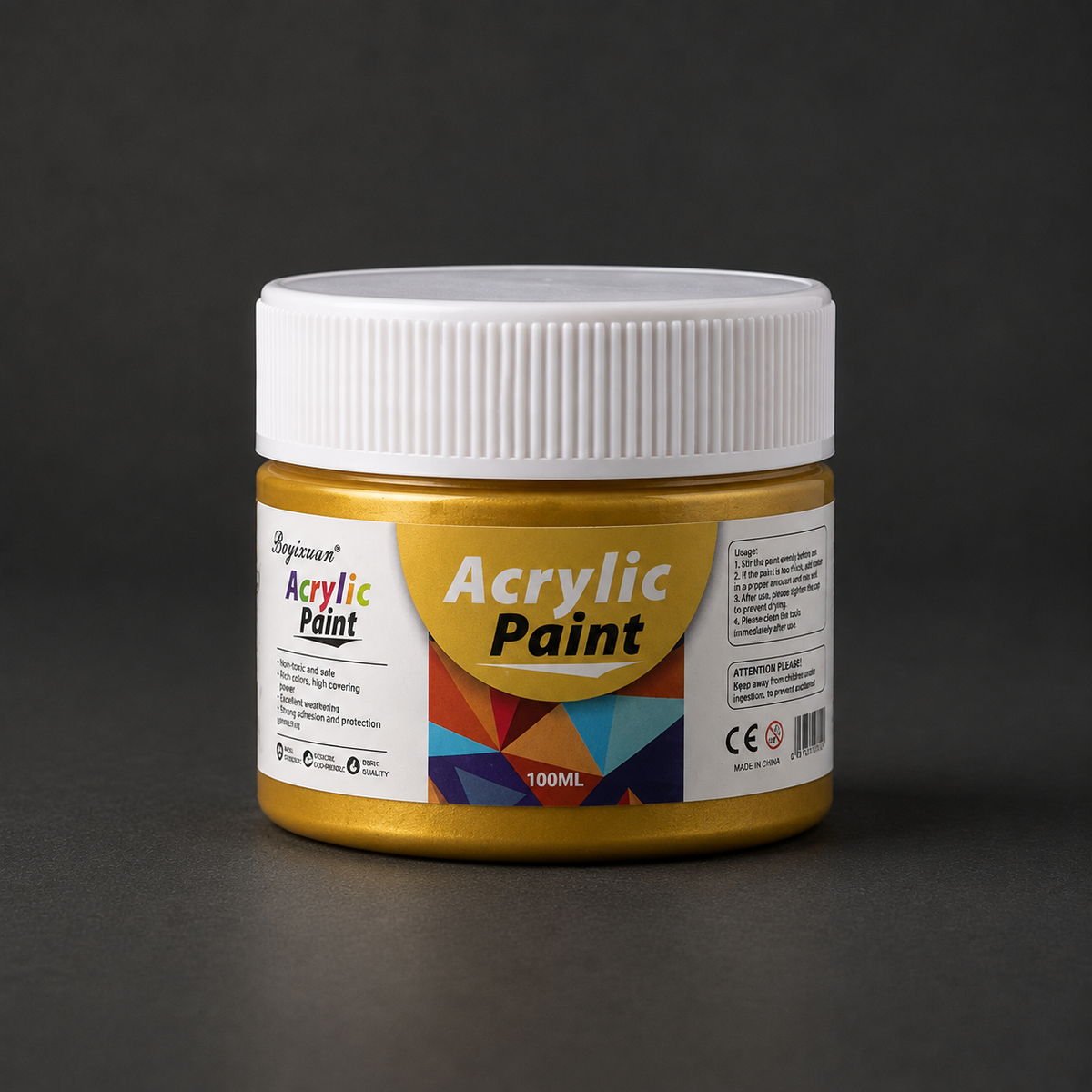 100 ml pot of acrylic paint, gold