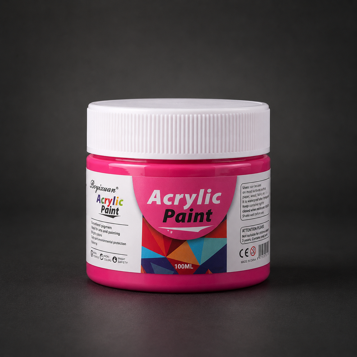 100 ml pot of acrylic paint, pink