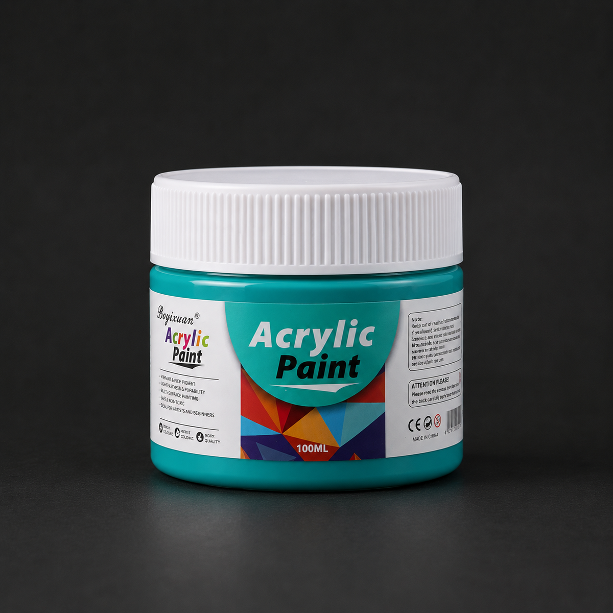 100 ml pot of acrylic paint, teal