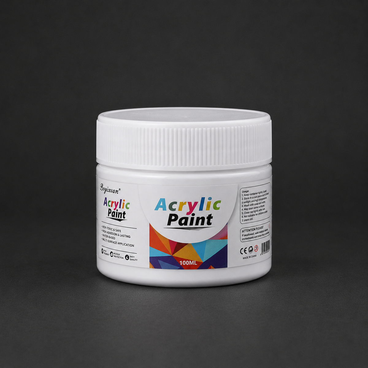 100 ml pot of acrylic paint, white