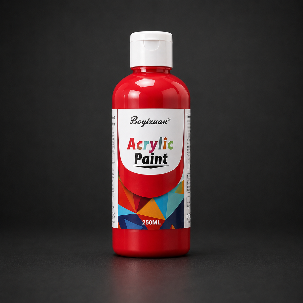 250 ml bottle of acrylic paint, red