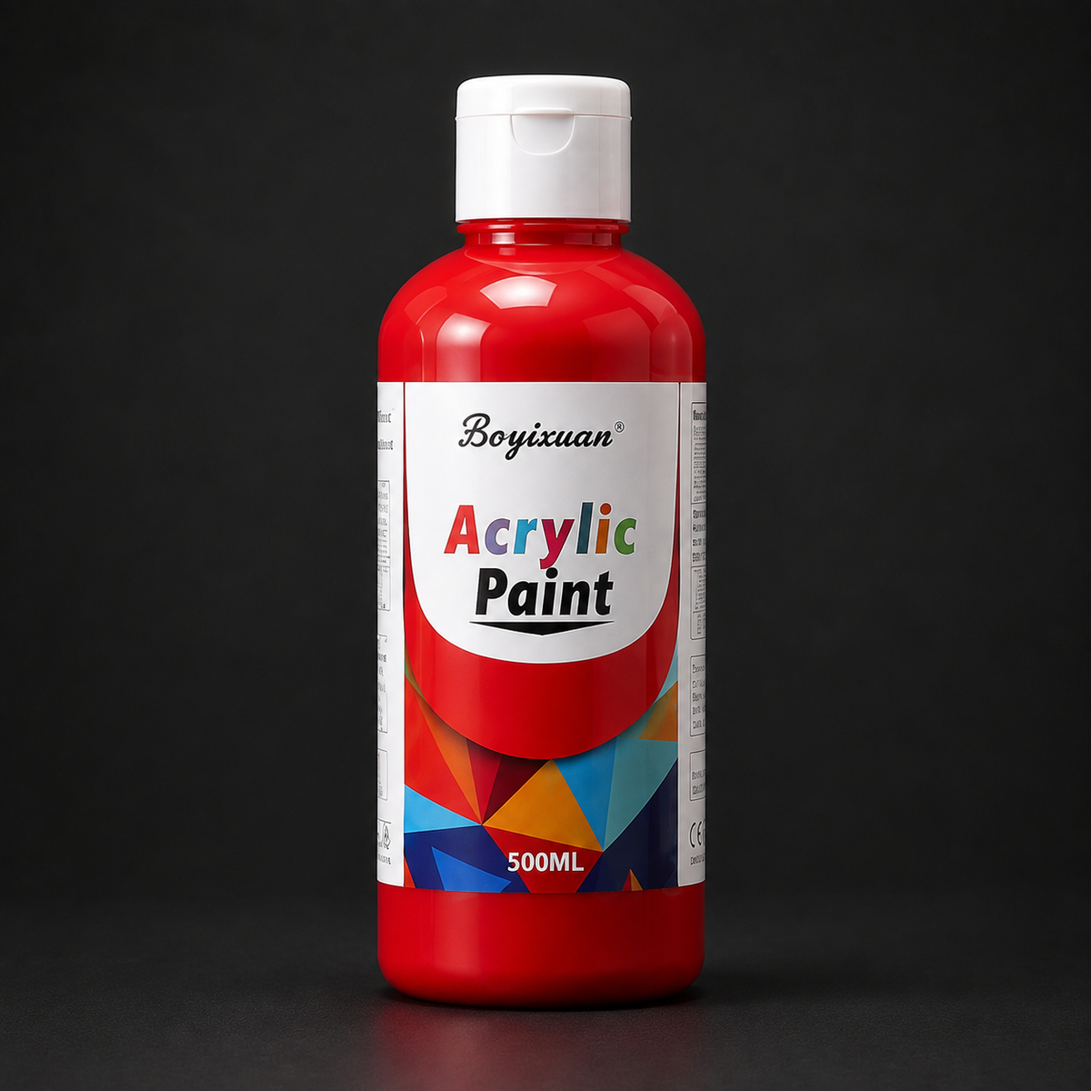 500 ml bottle of acrylic paint, red