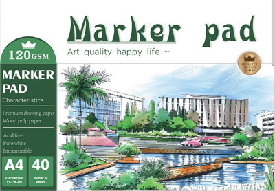 COLOURIVO 120 GSM marker pad in A4 with 40 sheets