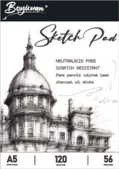 COLOURIVO sketch pad in A5, 56 sheets at 120 GSM