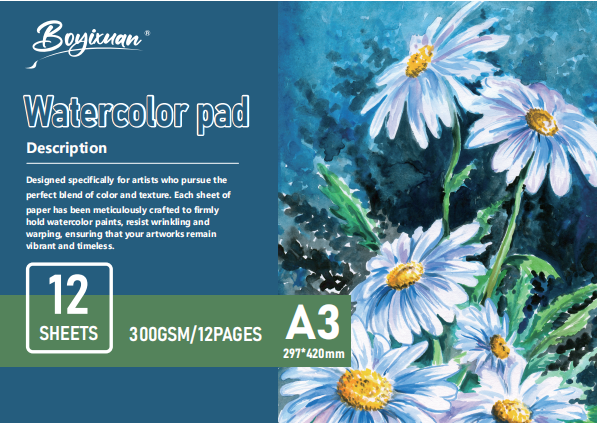 COLOURIVO watercolour pad in A3, 12 sheets at 300 GSM