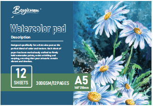 COLOURIVO watercolour pad in A5, 12 sheets at 300 GSM